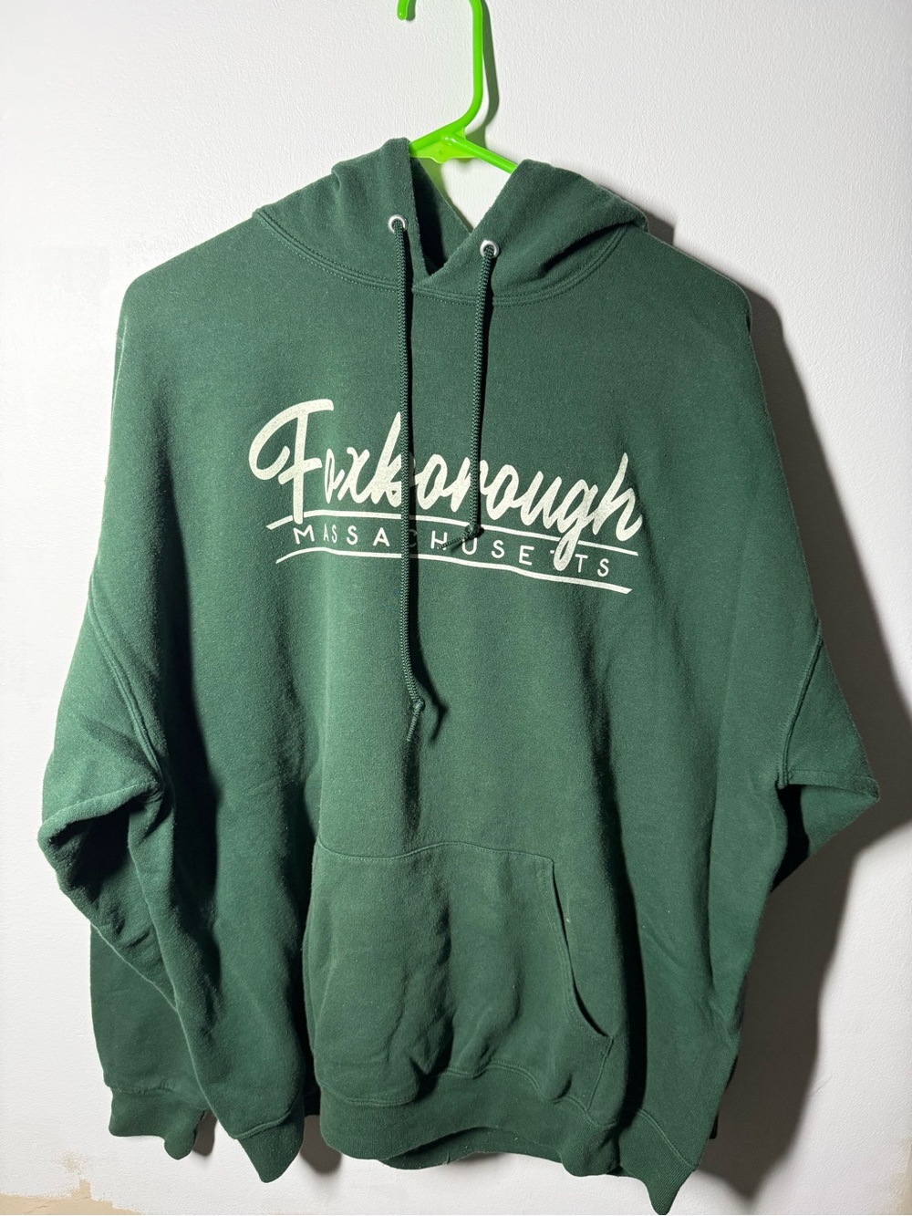 Jerzees Dark Green Foxborough Massachusetts Pullover Hoodie